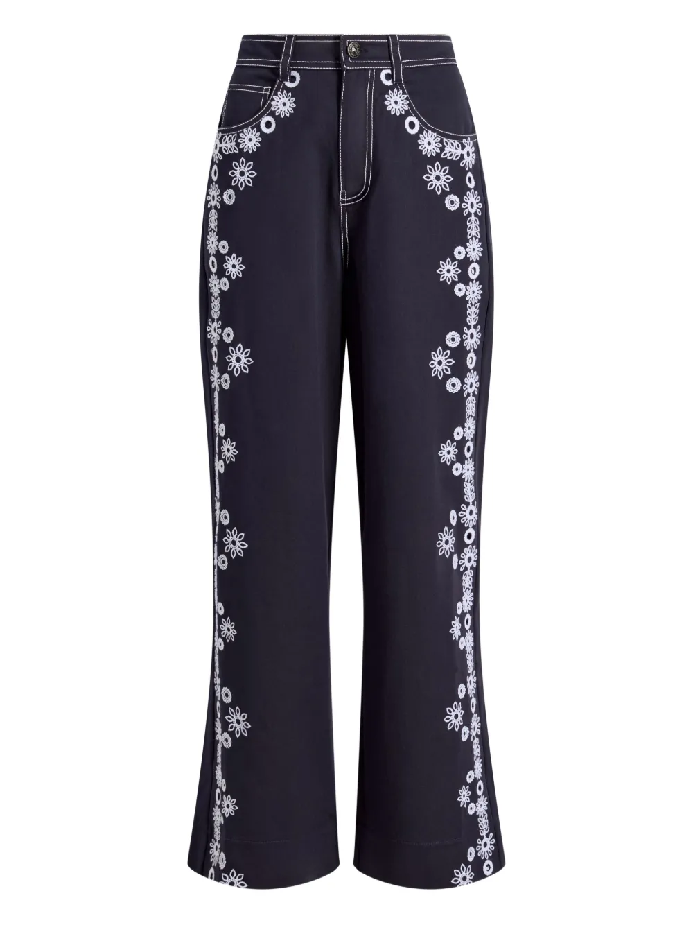 Cinq À Sept Floral-motif Straight-leg Trousers