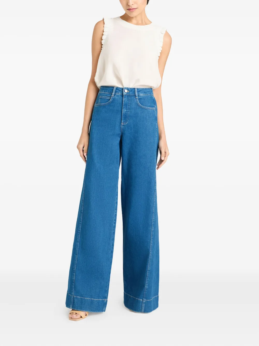 Cinq A Sept Broek met wijde pijpen - Blauw