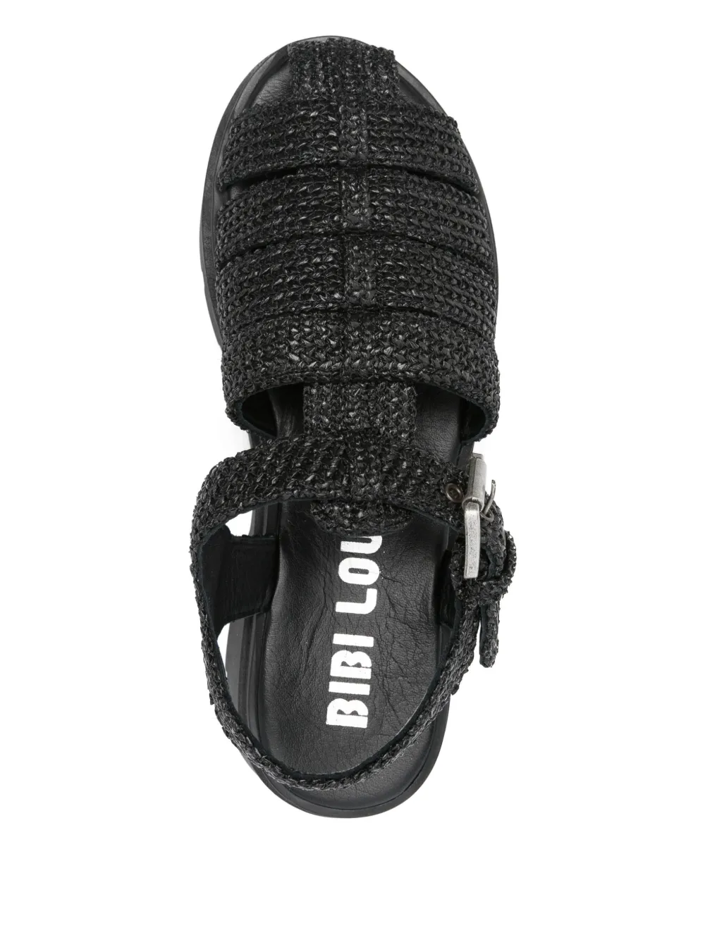 Bibi Lou woven-texture flat sandals Black