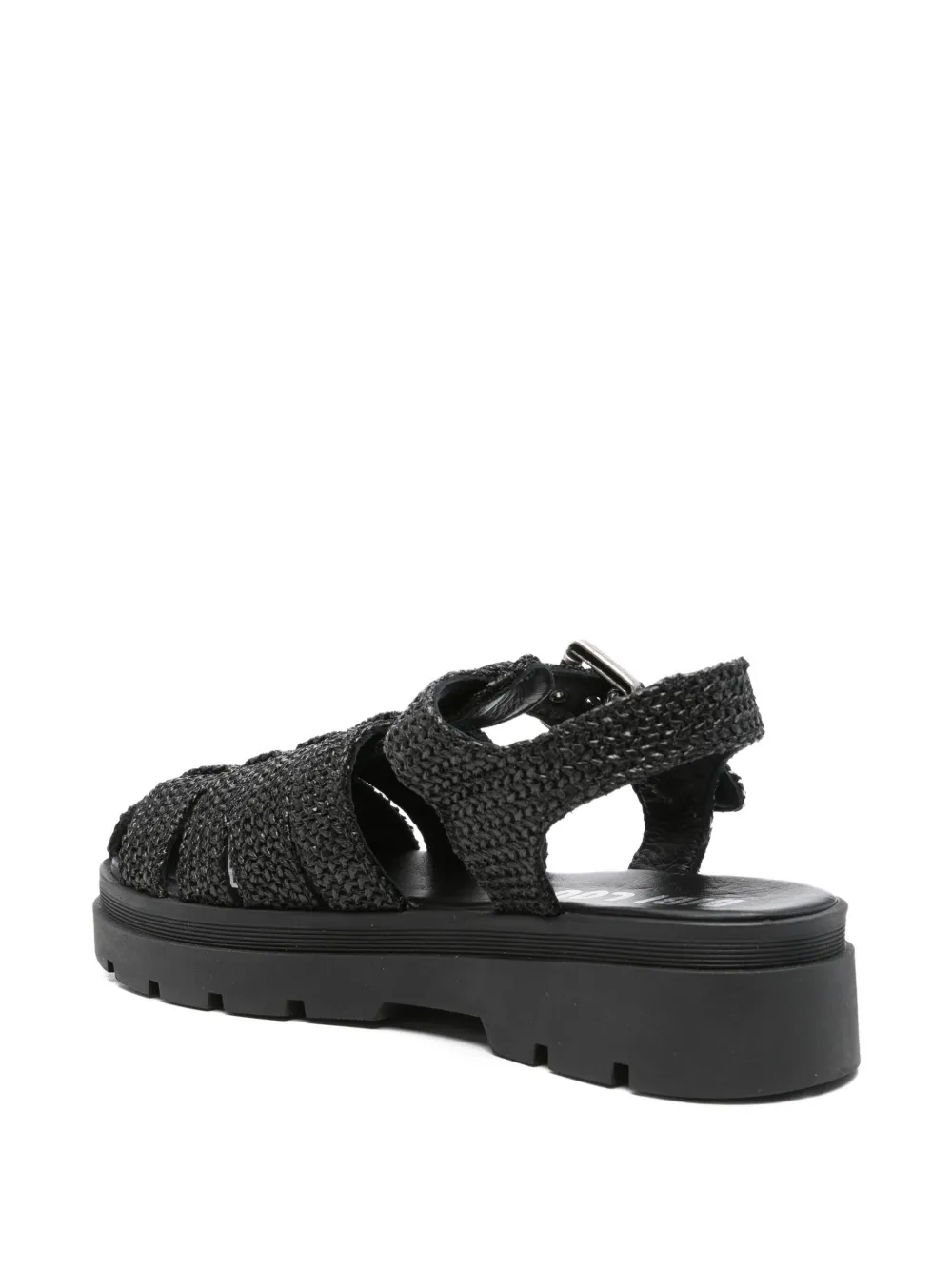 Bibi Lou woven-texture flat sandals Black