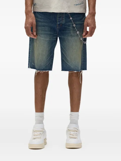 Purple Brand P059 Worn frayed-hem denim shorts