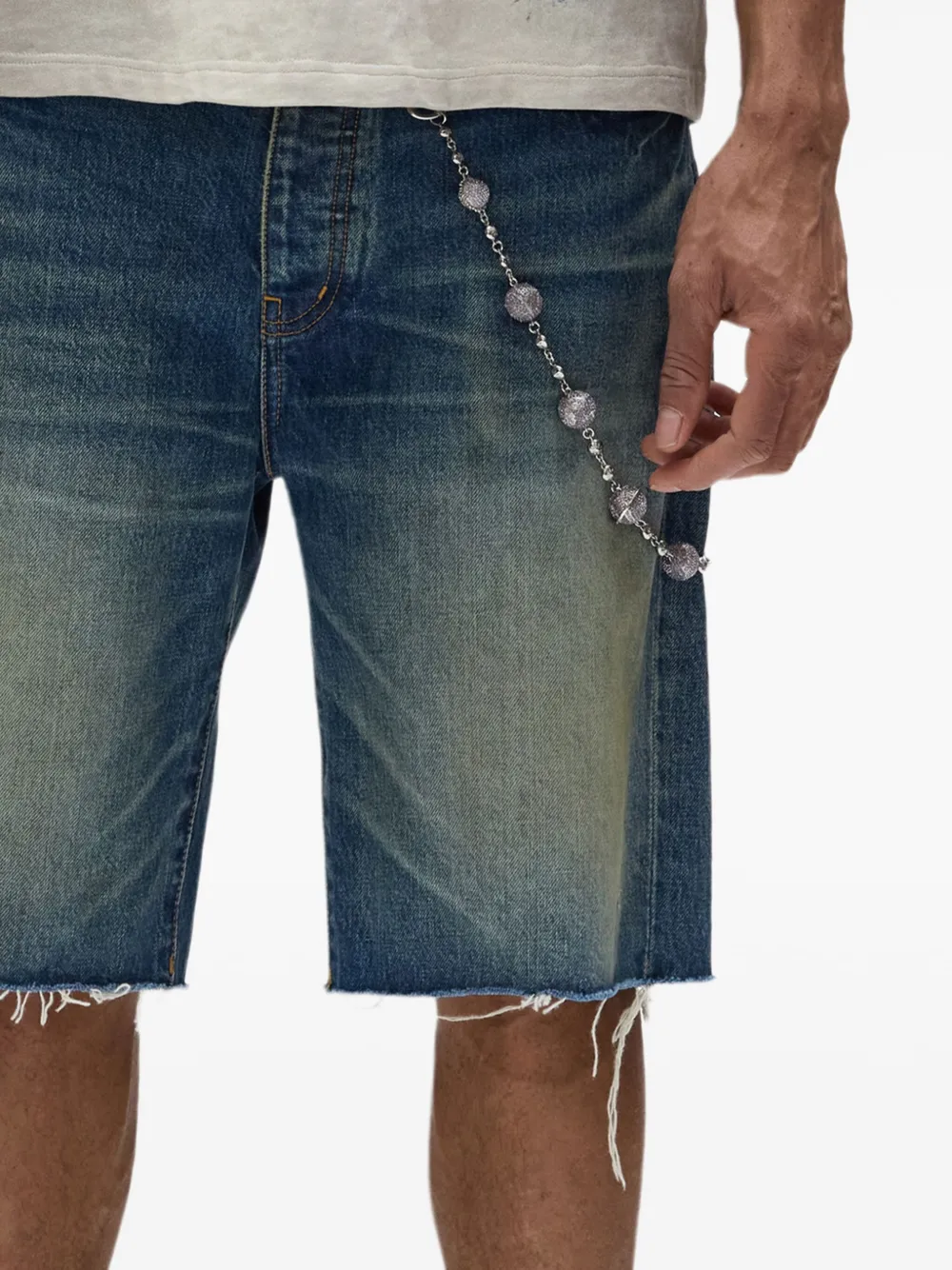 Purple Brand P059 Worn frayed-hem denim shorts | Denim Shorts | Image 2