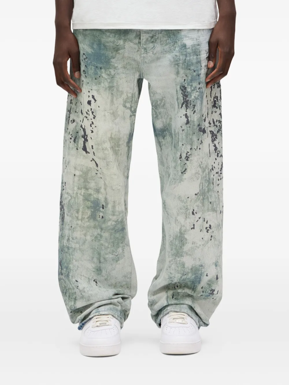 Purple Brand P018 Worn Camouflage-print jeans LIGHT INDIGO