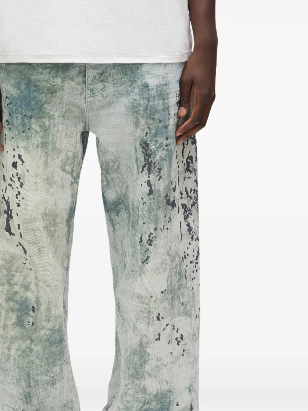Purple Brand P018 Worn Camouflage-print jeans Blauw