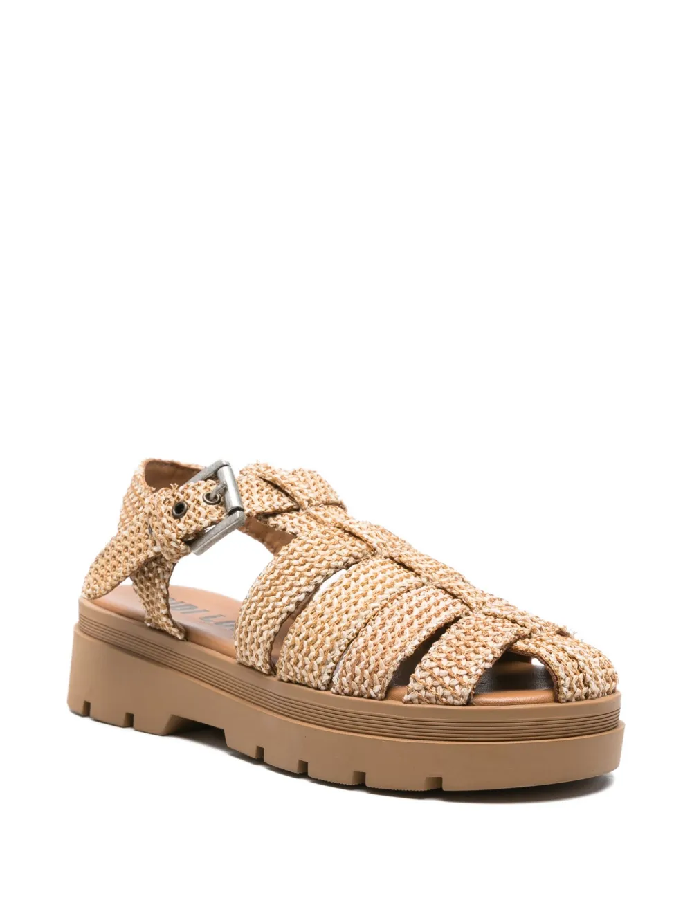 Bibi Lou woven-texture flat sandals Brown