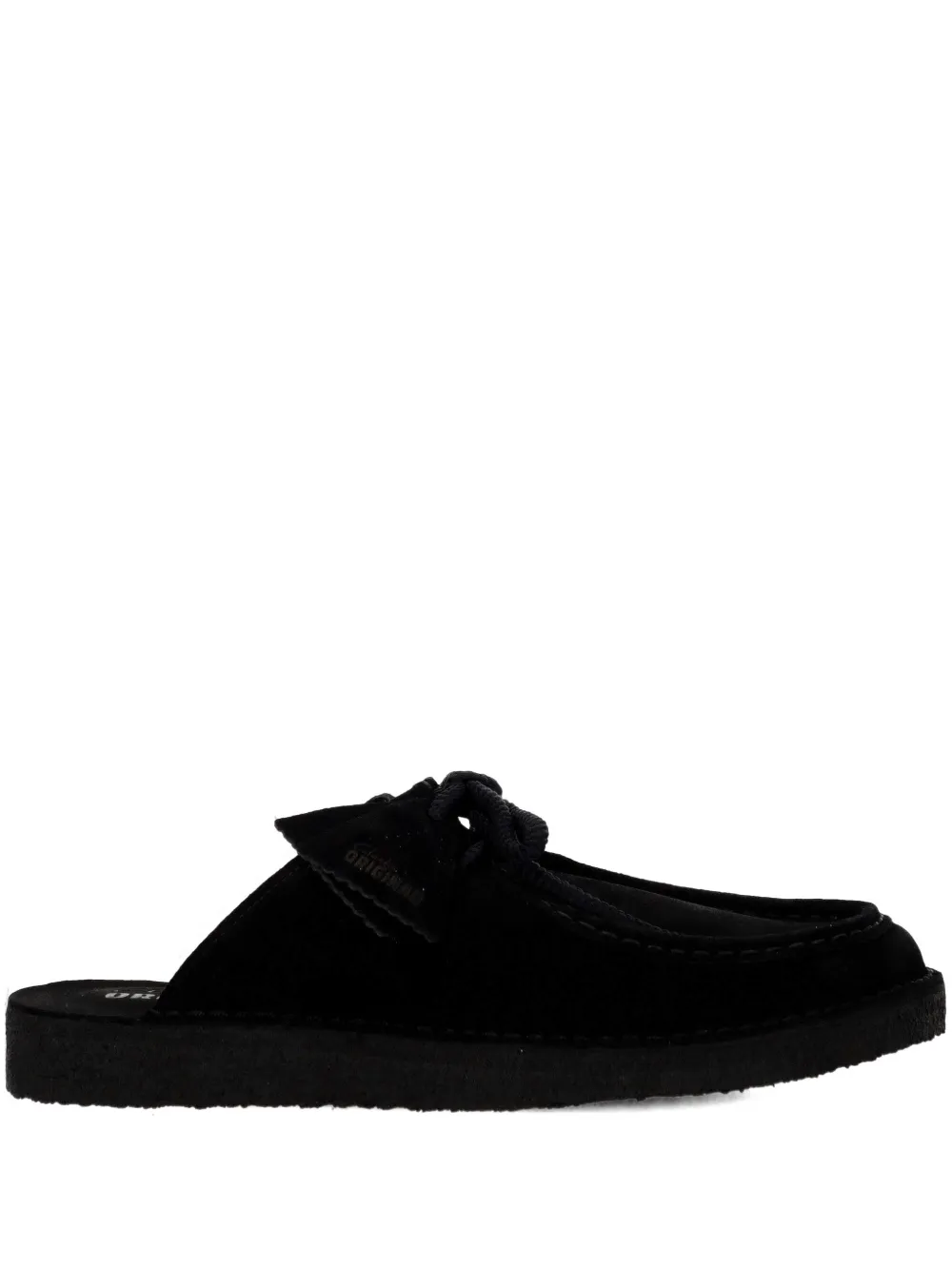 Clarks leather slides Black