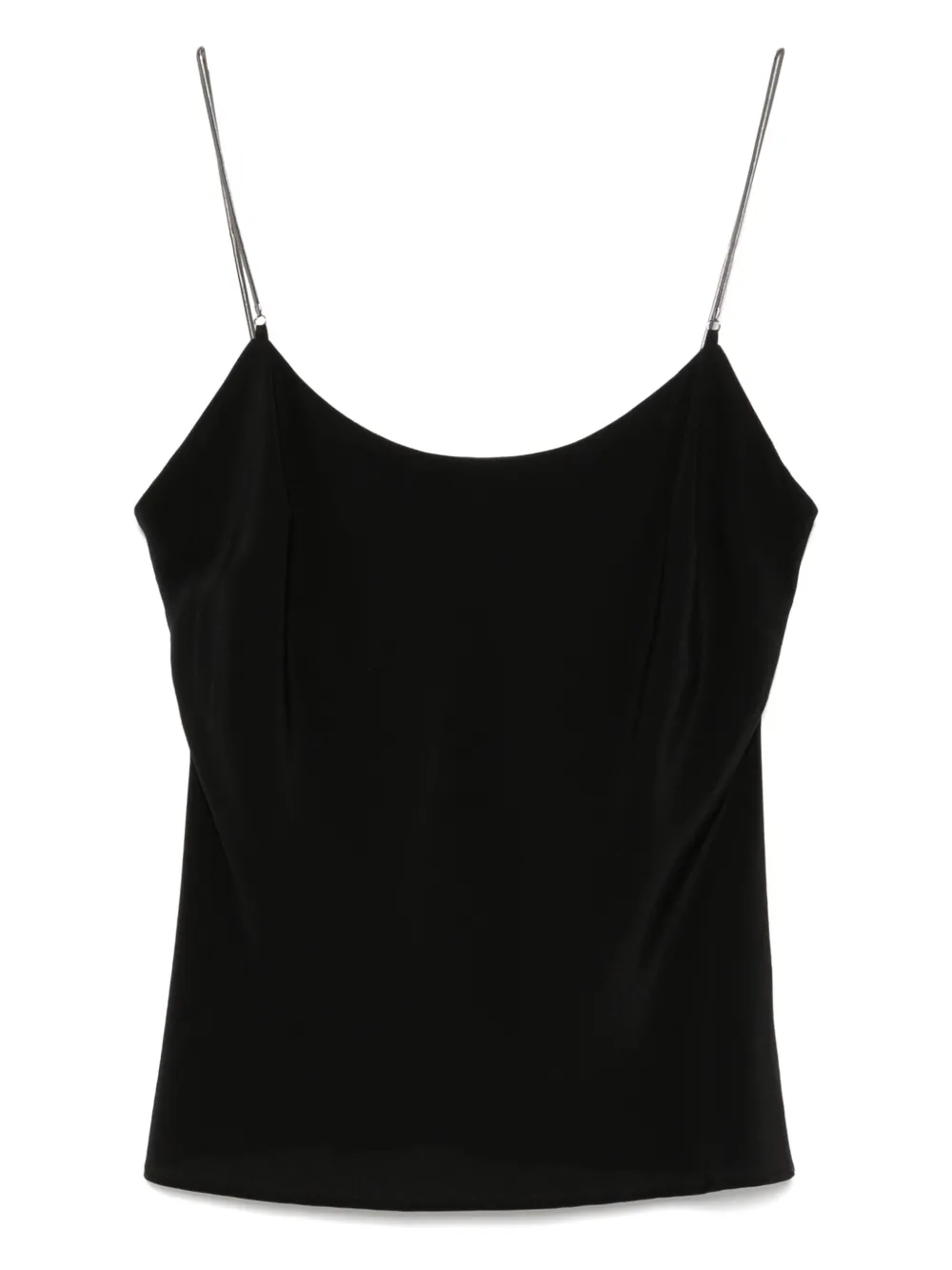 St. Agni Zijden top met kettingbandje Zwart
