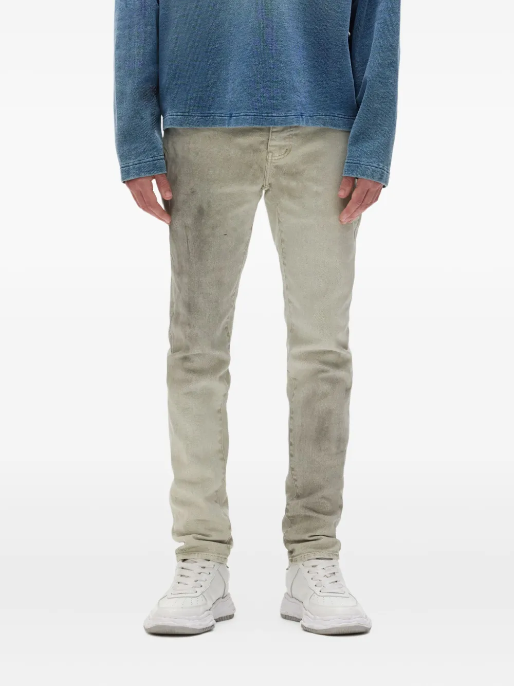 Purple Brand Jeans P001 Haze Pelican con effetto vissuto - Toni neutri