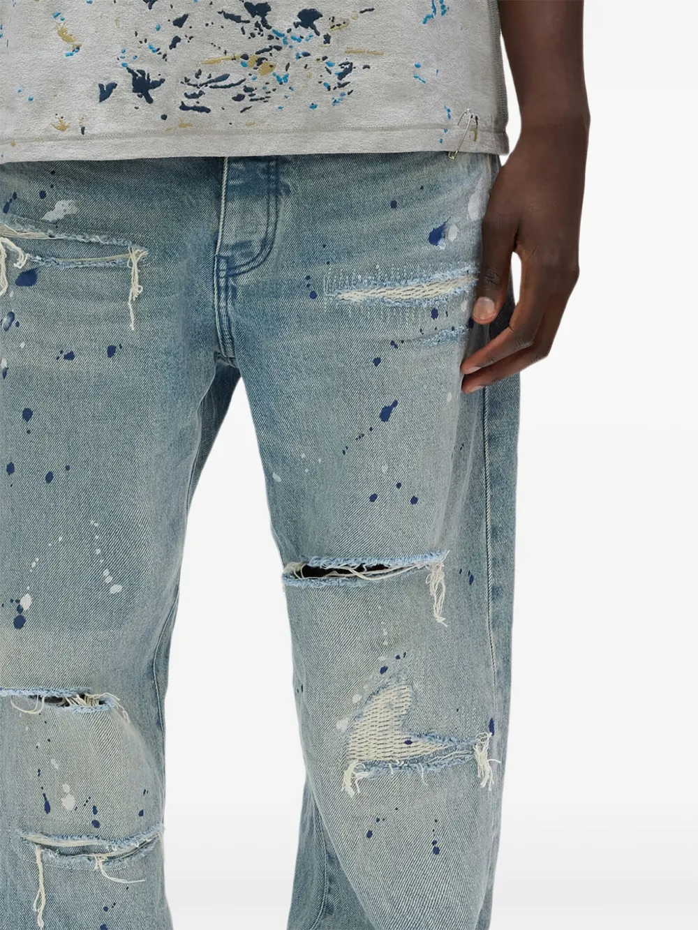 Purple Brand P011 Patch Repair jeans LIGHT INDIGO