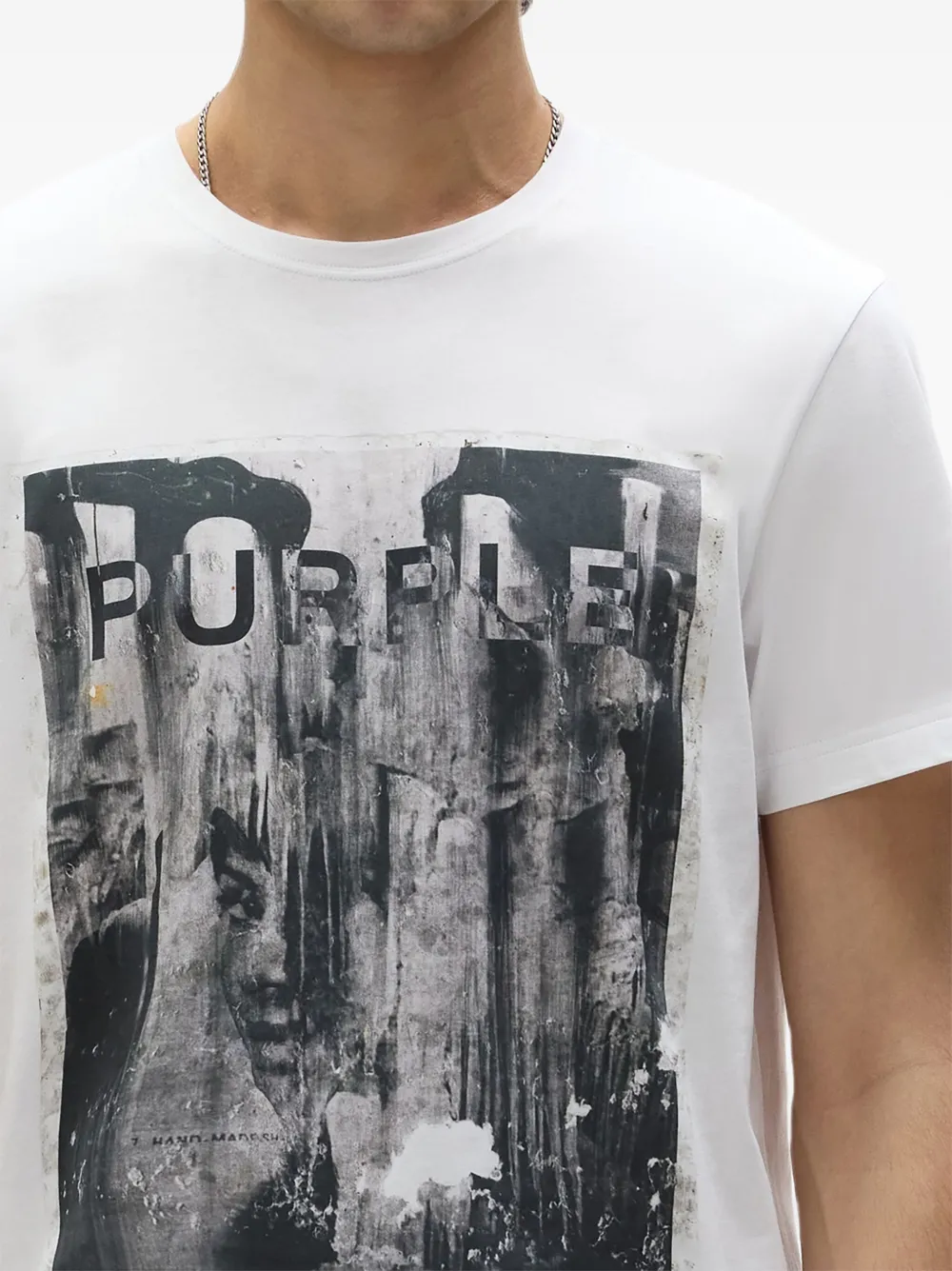 Purple Brand T-shirt met abstracte print - Wit