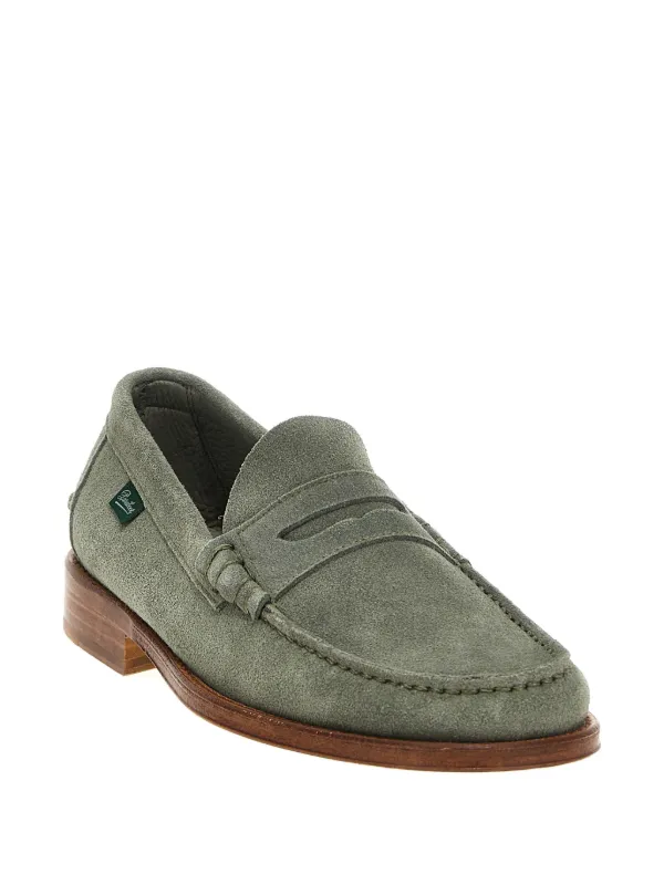 Paraboot Coraux Suede Penny Loafers | Green | FARFETCH