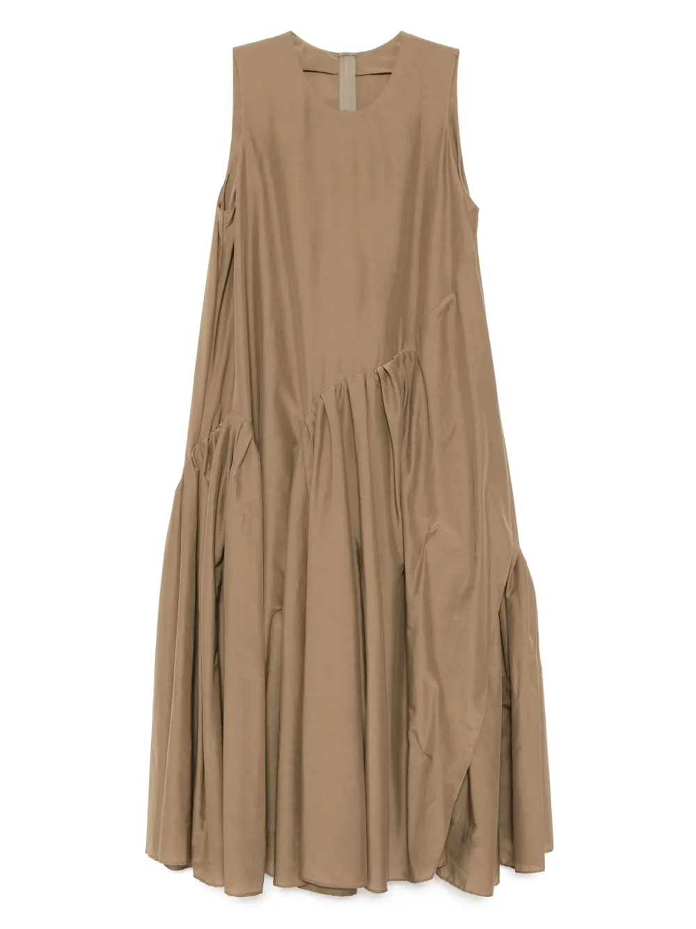 JNBY Pleated Asymmetric hem Dress Brown FARFETCH HK