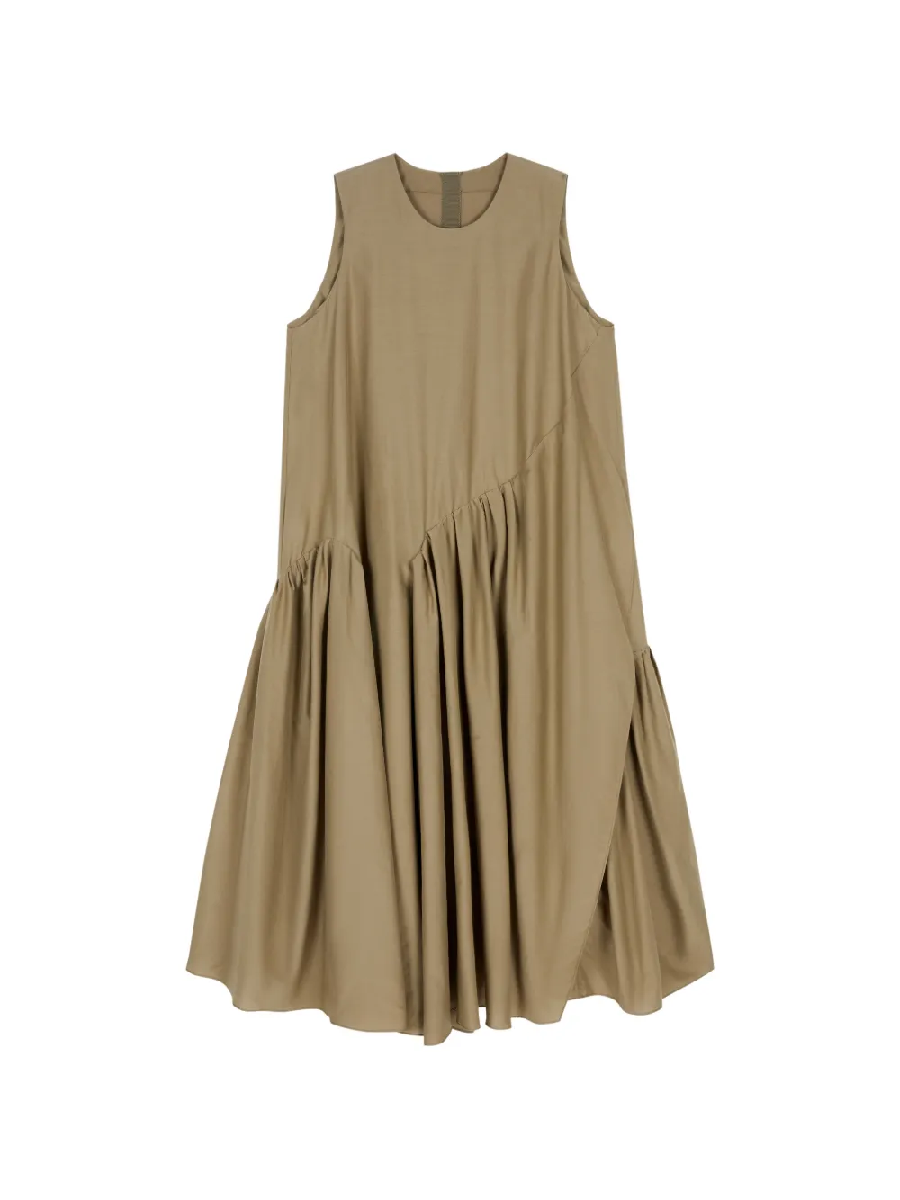 JNBY pleated asymmetric-hem dress - Brown
