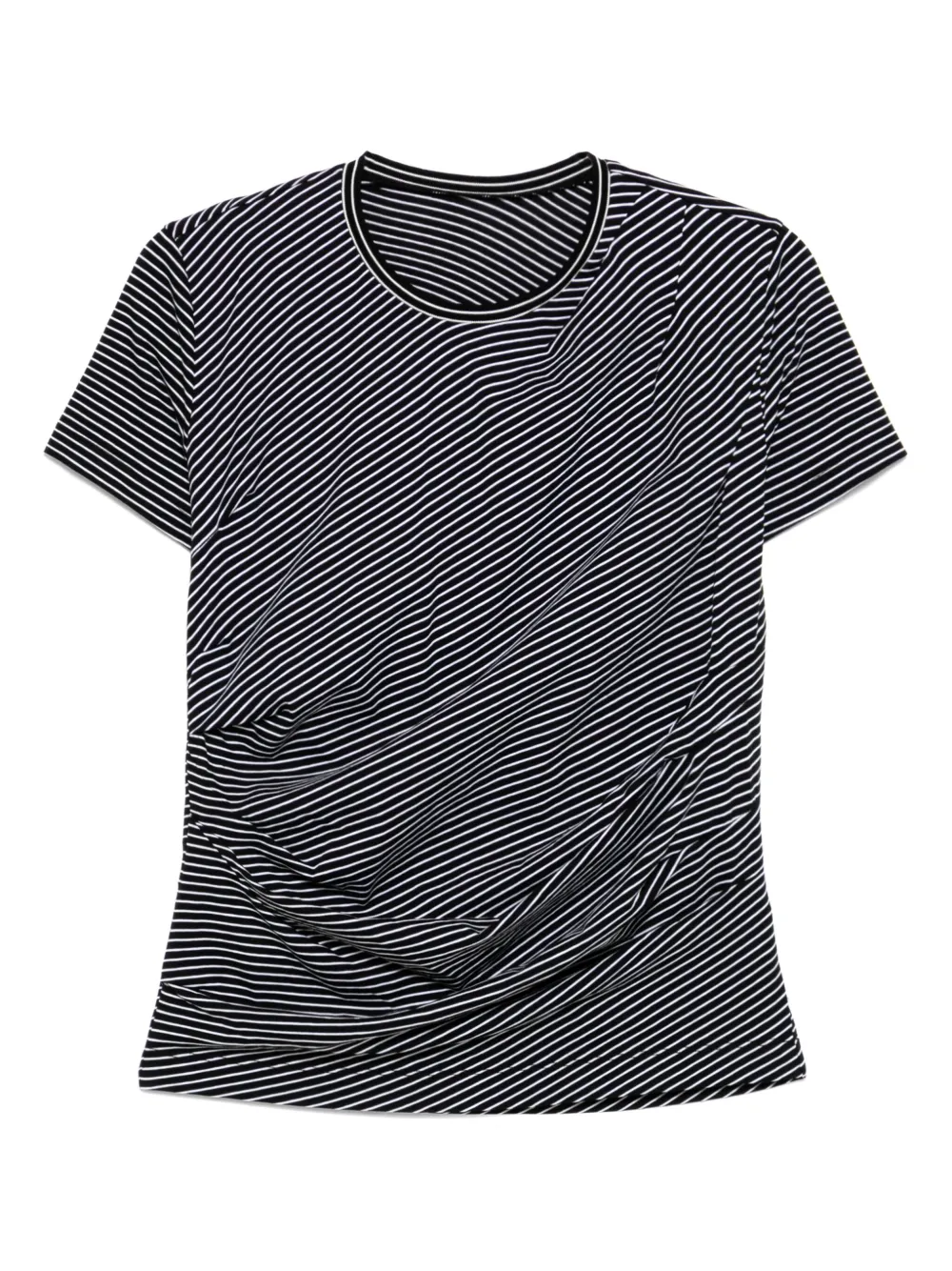 striped pleated T-shirt