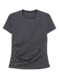 JNBY striped pleated T-shirt - Black