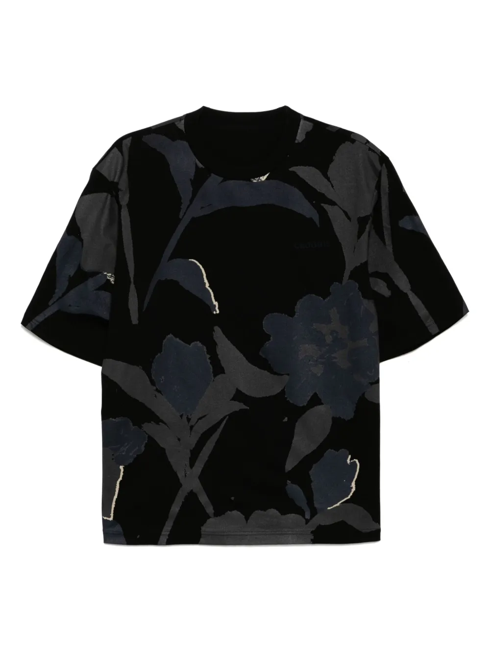 Shop Croquis Plant-printed T-shirt In Black