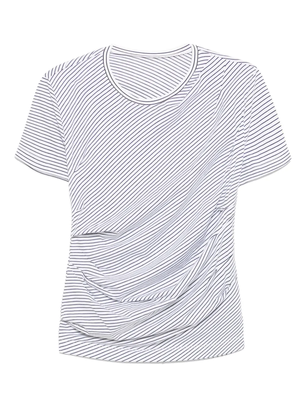 striped pleated T-shirt