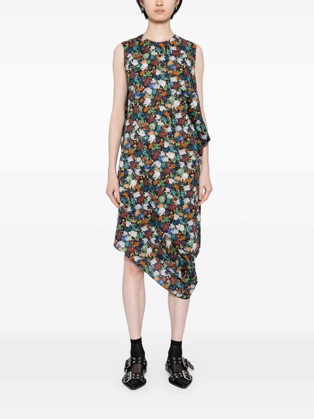 JNBY Jurk met bloemenprint - Zwart