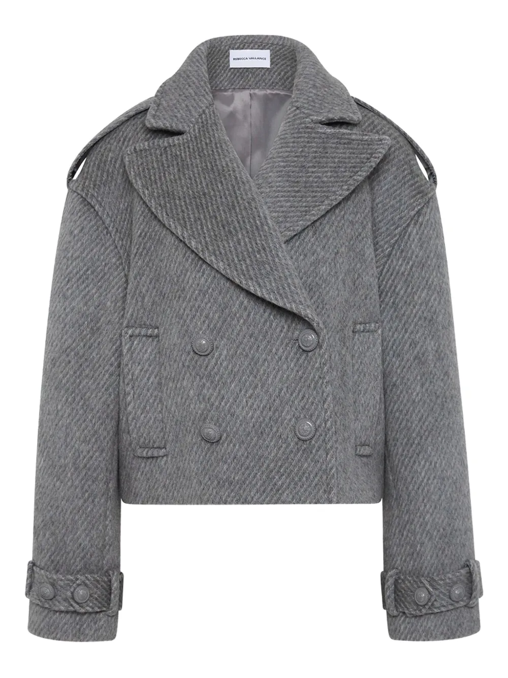 Rebecca Vallance Lani cropped jas met dubbele rij knopen Grijs