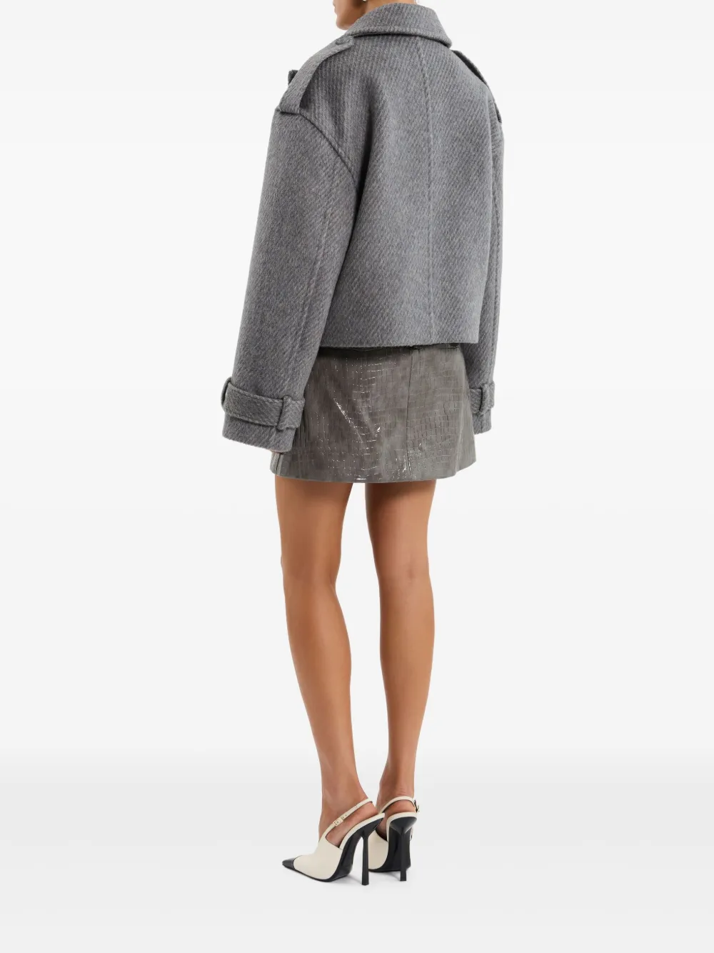Shop Rebecca Vallance Lani Double-breasted Cropped Coat