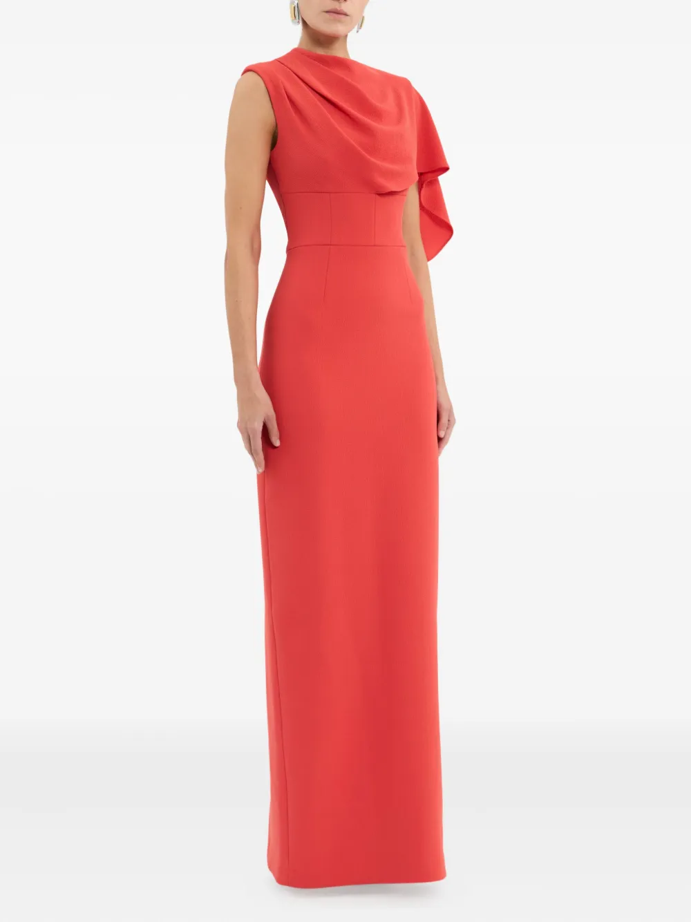 Rebecca Vallance Asymmetrisch gedrapeerde jurk Rood
