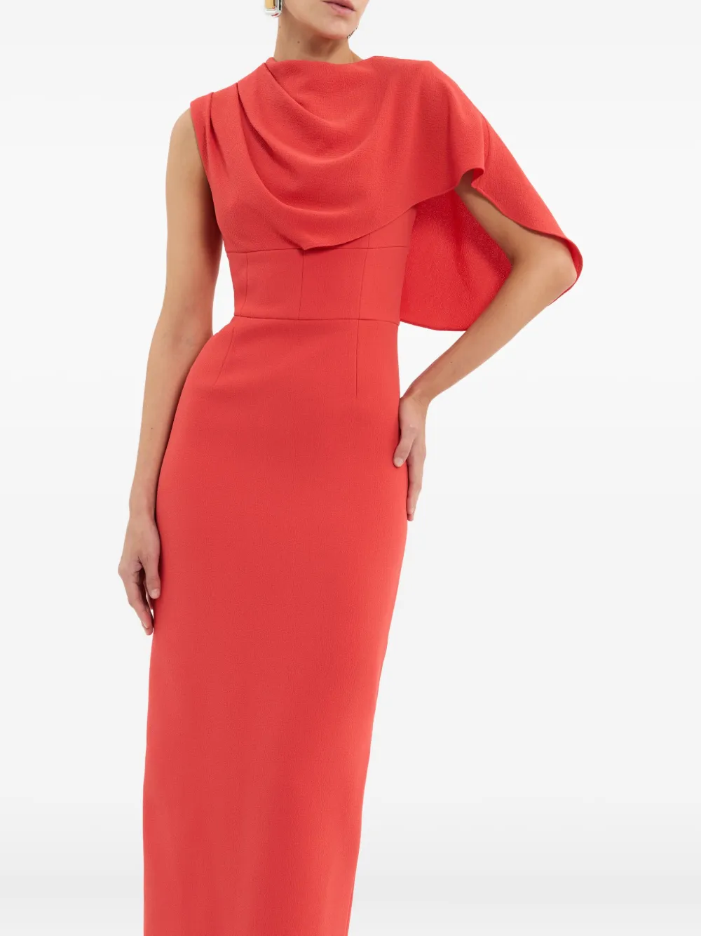 Rebecca Vallance Asymmetrisch gedrapeerde jurk Rood
