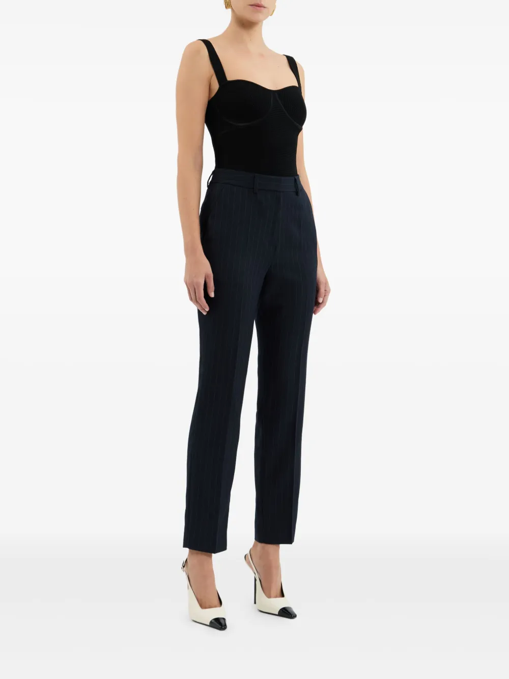 Rebecca Vallance Maxwell pantalon met krijtstreep Blauw