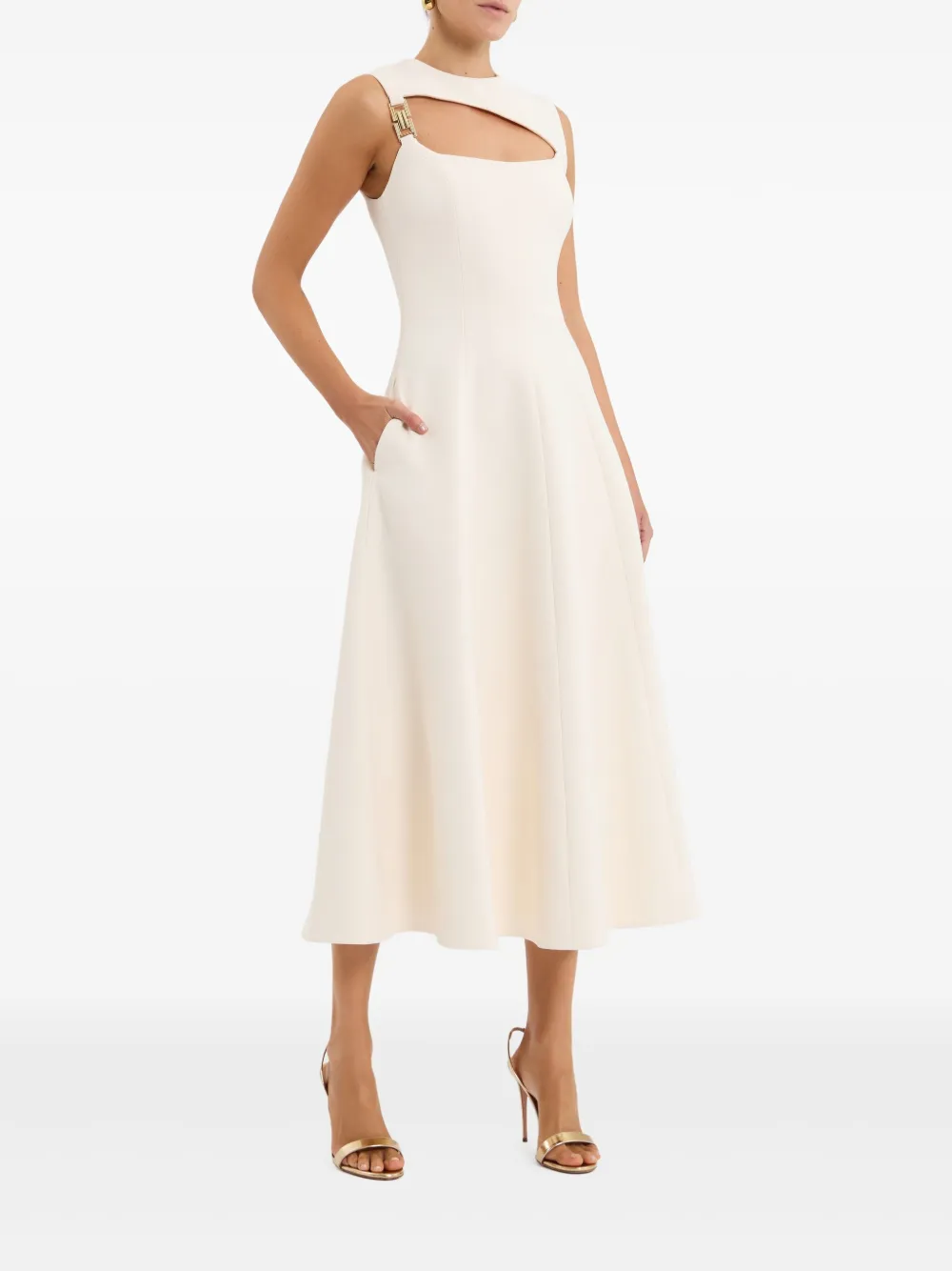 Rebecca Vallance Freyja midi-jurk Wit