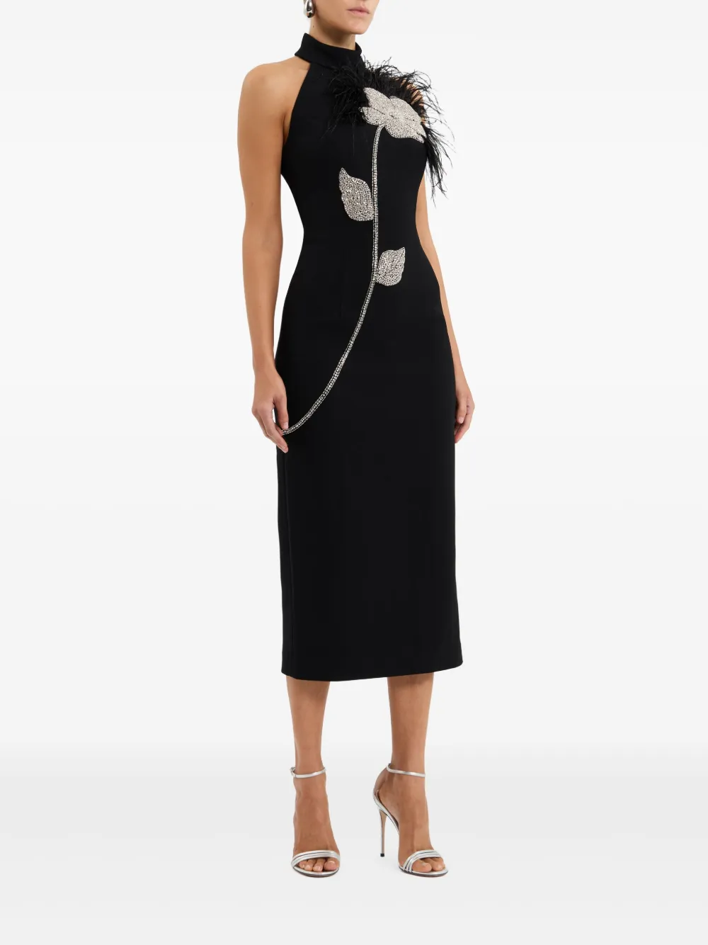 Rebecca Vallance Starlight midi-jurk Zwart