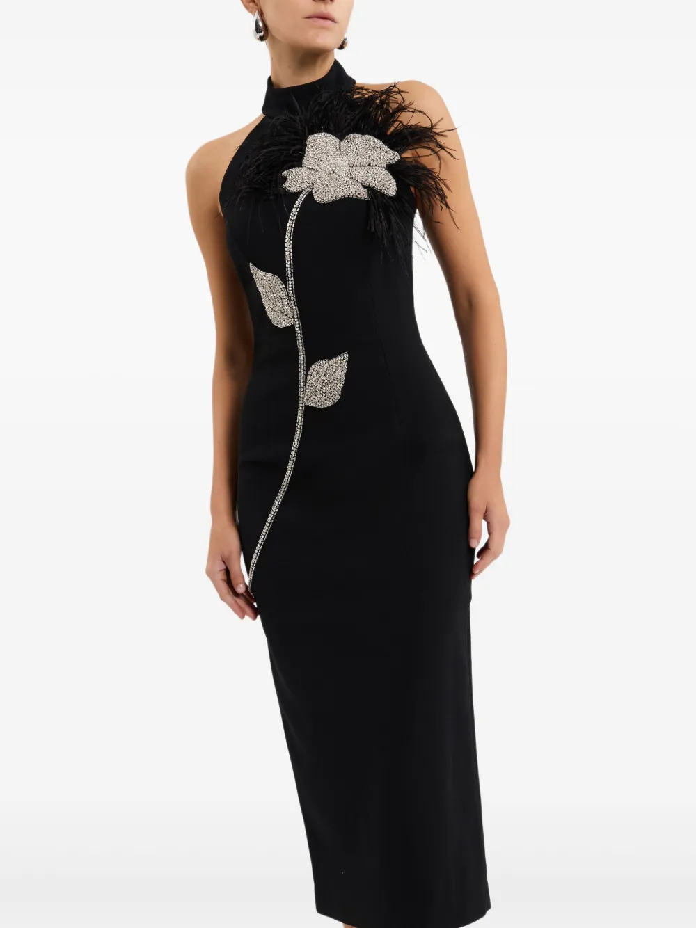 Rebecca Vallance Starlight midi-jurk Zwart