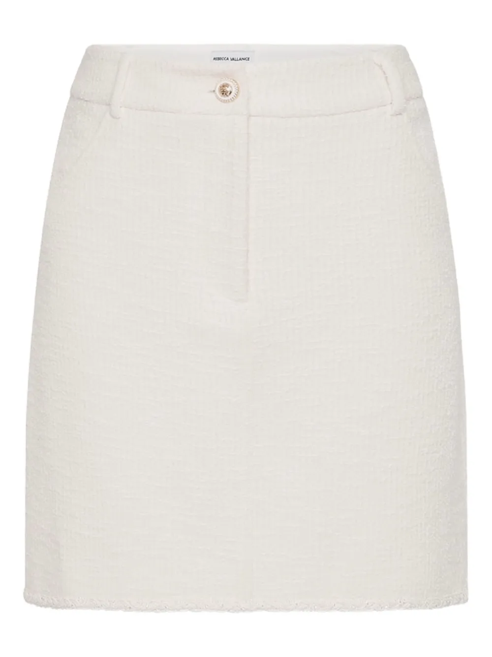Rebecca Vallance Jonie button-detail bouclé skirt - ホワイト Rebecca Vallance Jonie button-detail bouclé skirt - ホワイト