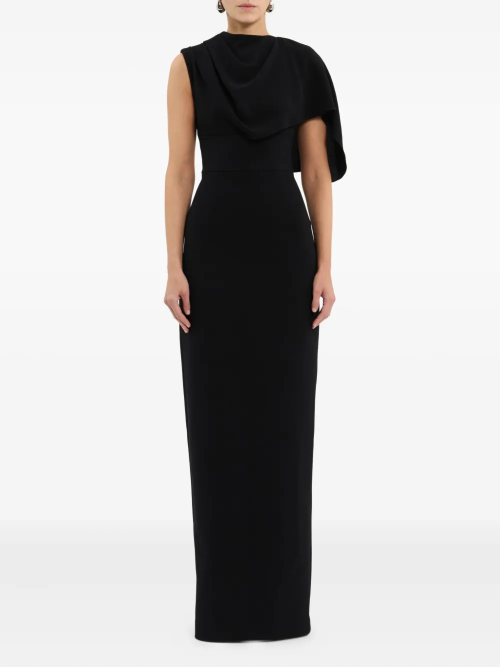 Rebecca Vallance asymmetric draped dress - Zwart