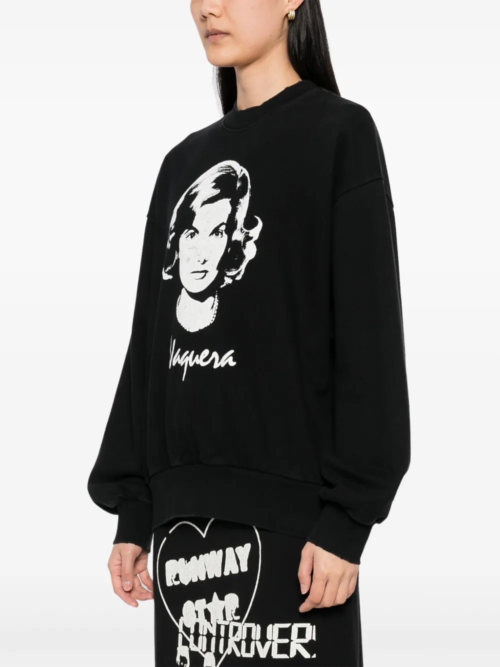 Vaquera Sweater met print Zwart