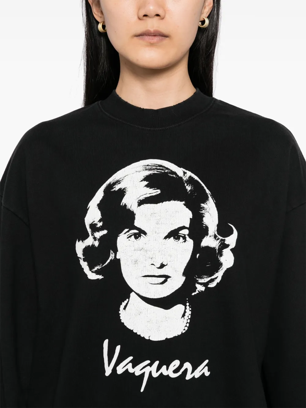 Vaquera Sweater met print Zwart
