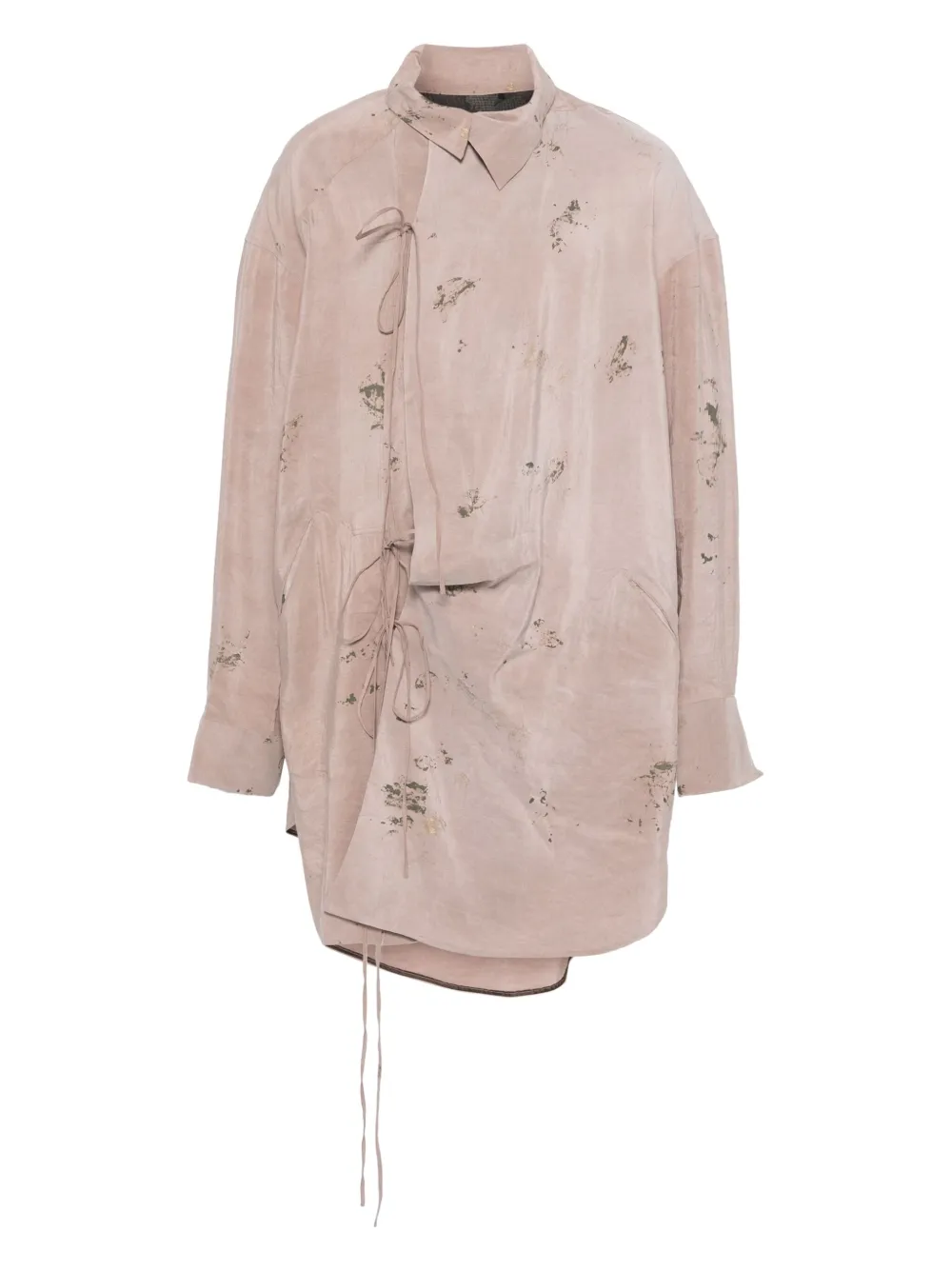 Ziggy Chen paint-splatter shirt | Brown | Image 1