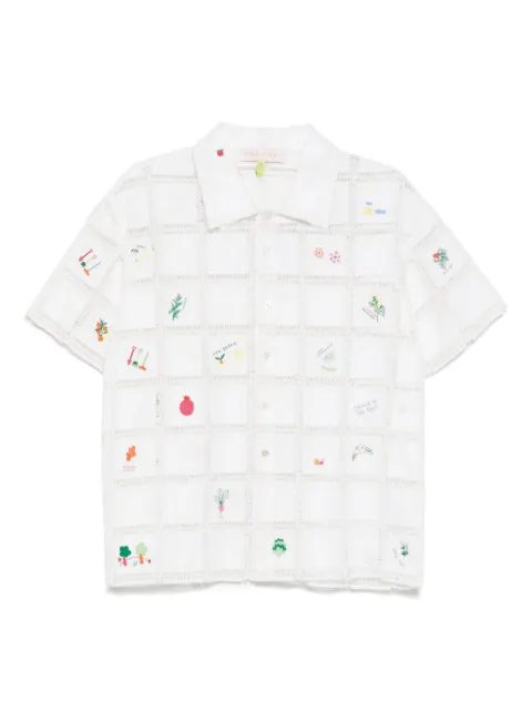 Mira Mikati crochet-grid shirt