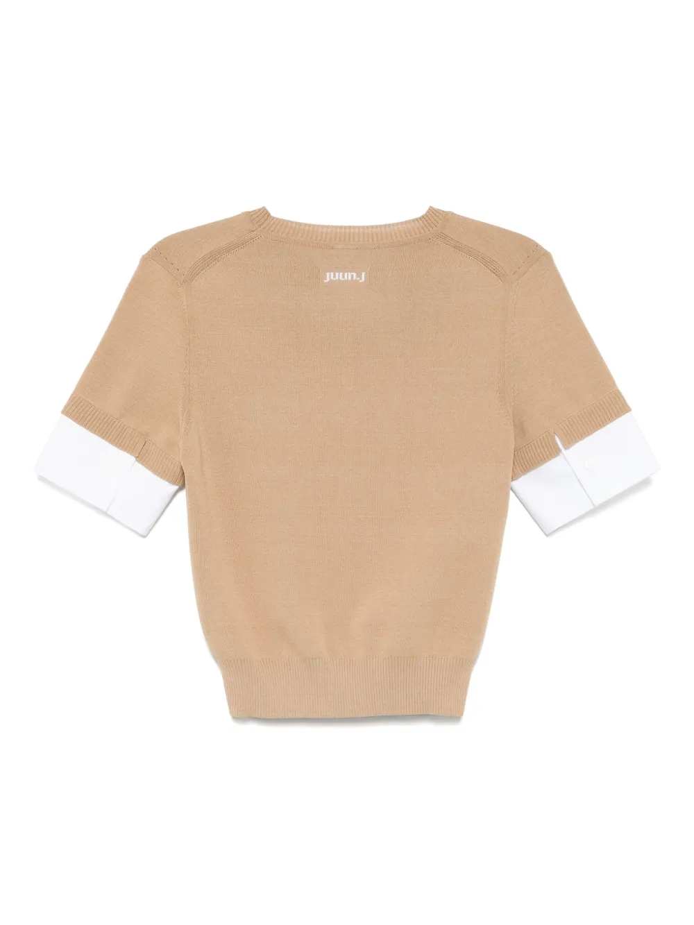Juun.J T-shirt met korte mouwen en patch Bruin