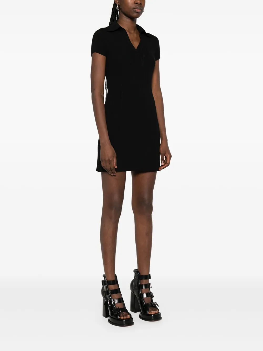 Balenciaga Geribbelde mini-jurk Zwart