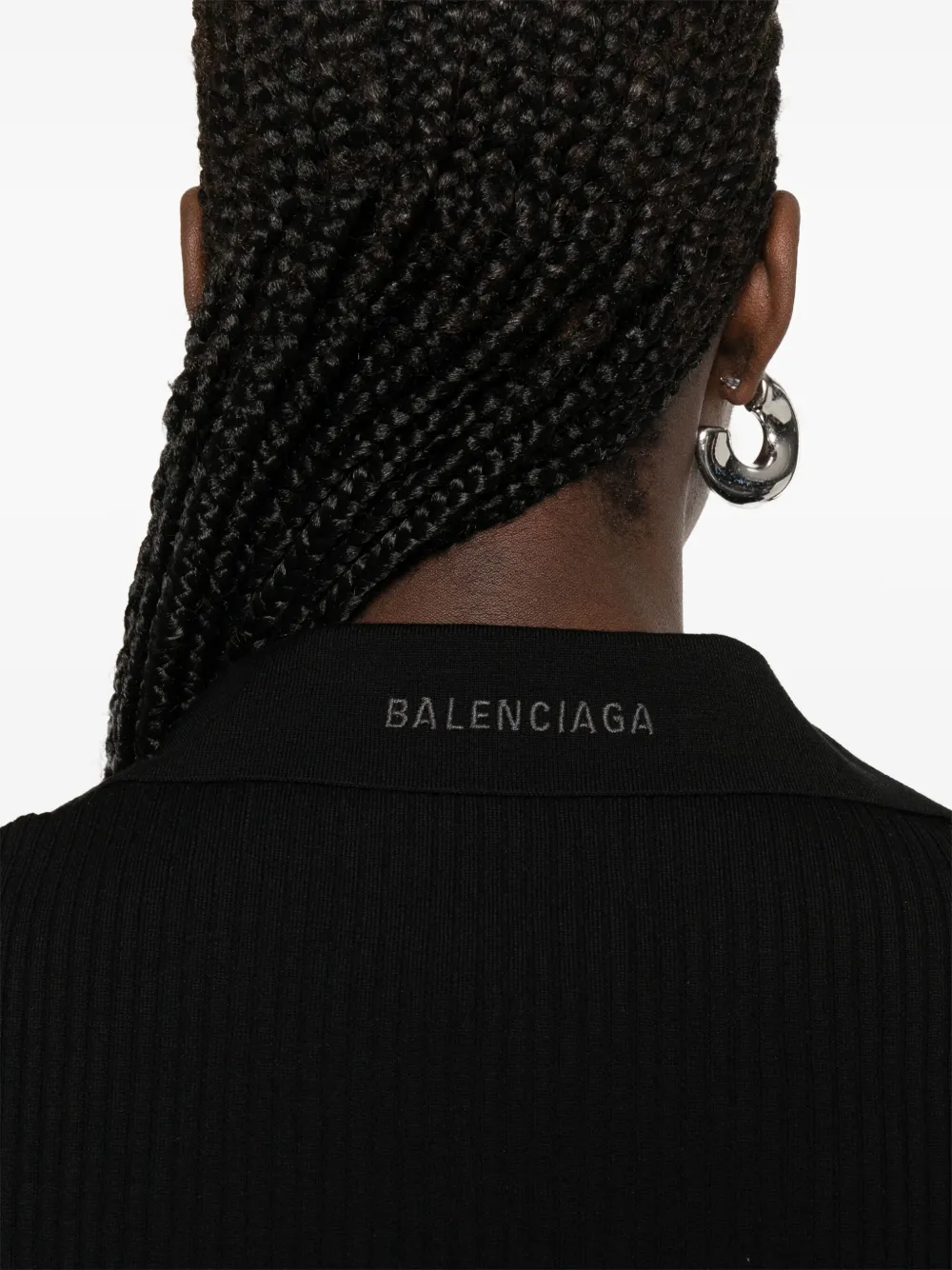 Balenciaga Geribbelde mini-jurk Zwart