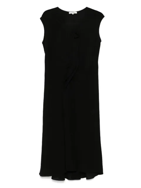 COLOUR 5 POWER slub-texture midi dress