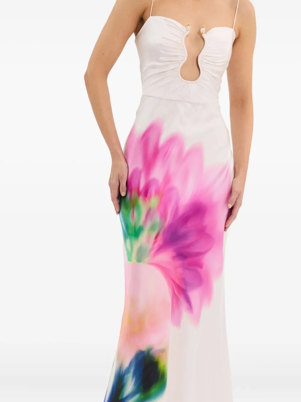 Rebecca Vallance Jurk met bloemenprint Beige