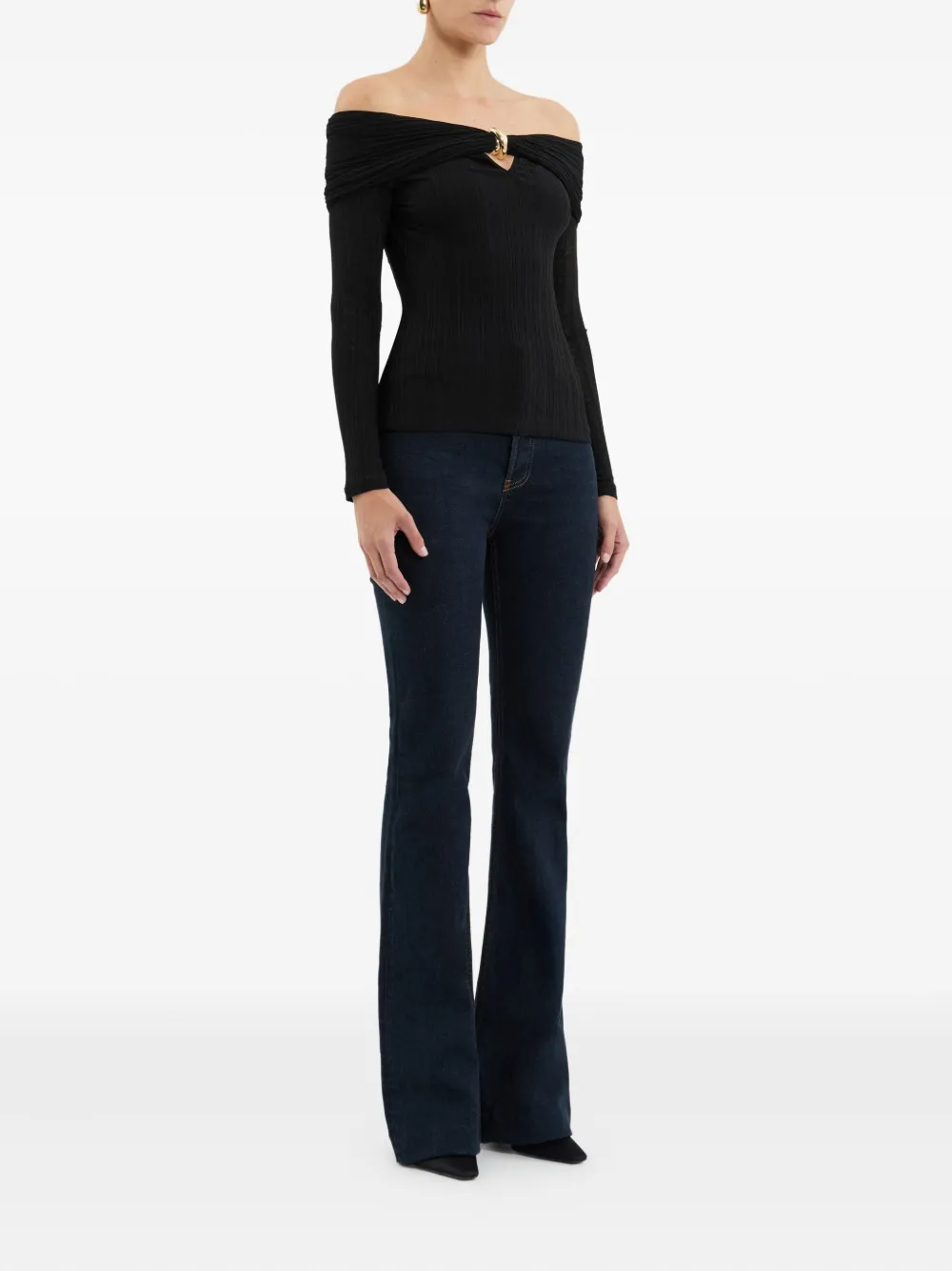 Rebecca Vallance Off-shoulder top Zwart