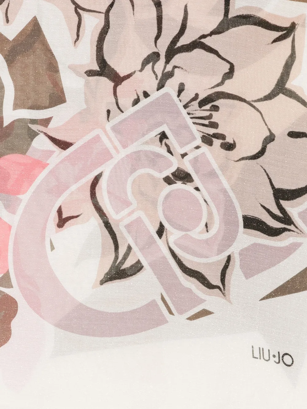 LIU JO Sjaal met bloemenprint - Beige