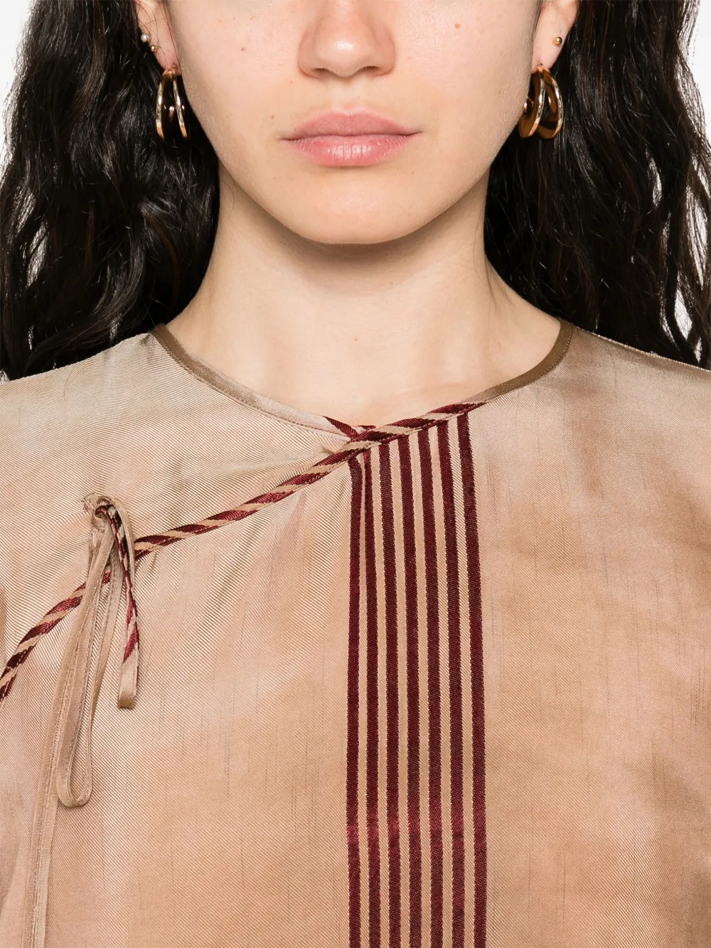 Uma Wang Agina midi-jurk Bruin