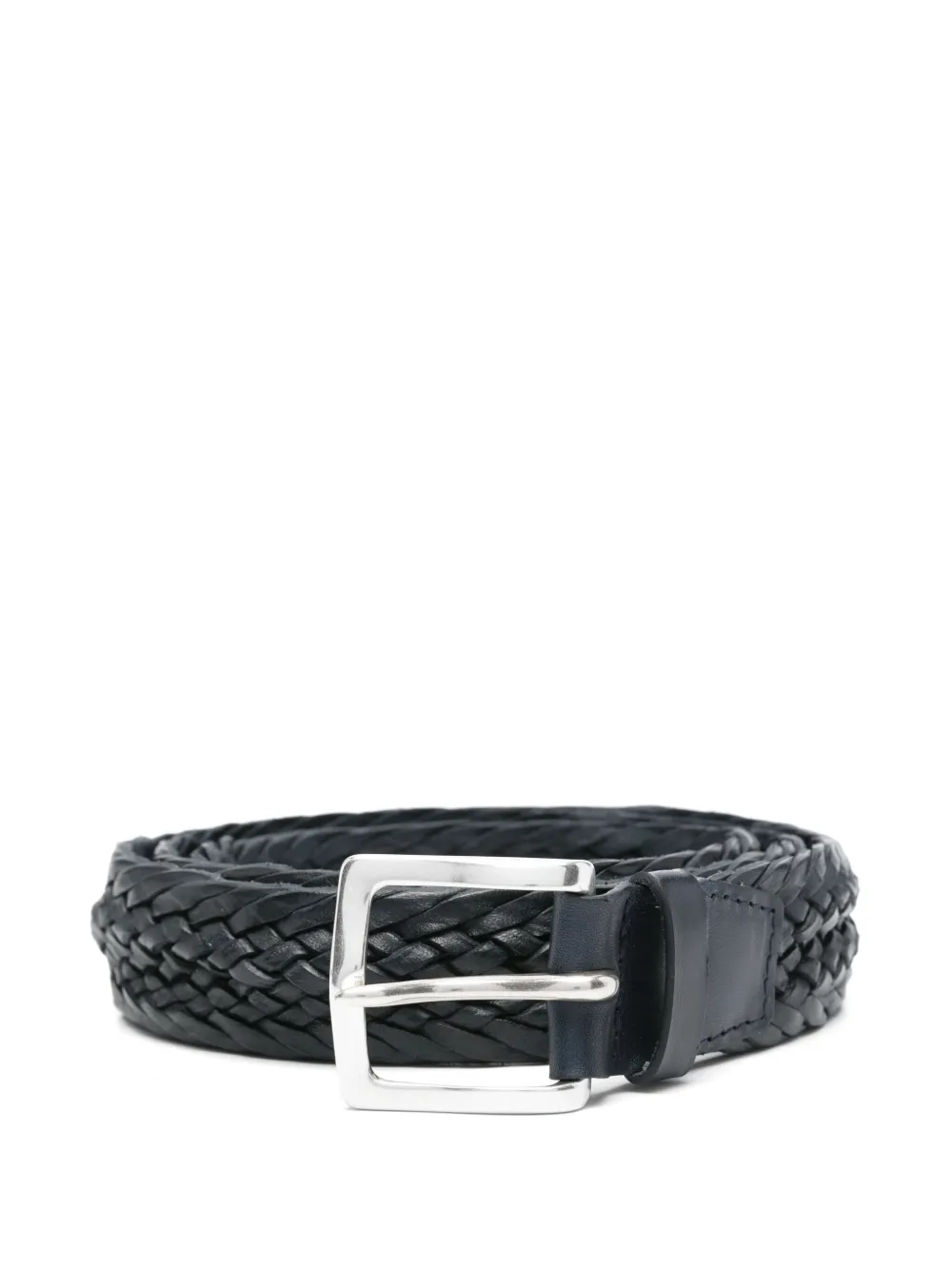Orciani ceinture en cuir à design tressé | bleu | Image 1