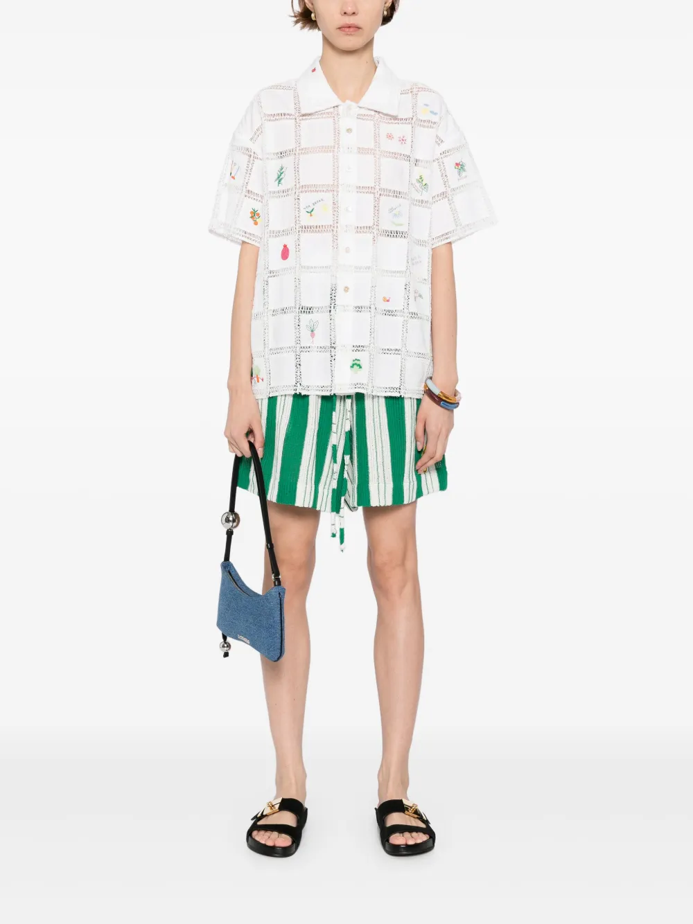 Mira Mikati crochet-floral shorts | Knee-Length Shorts | Image 2