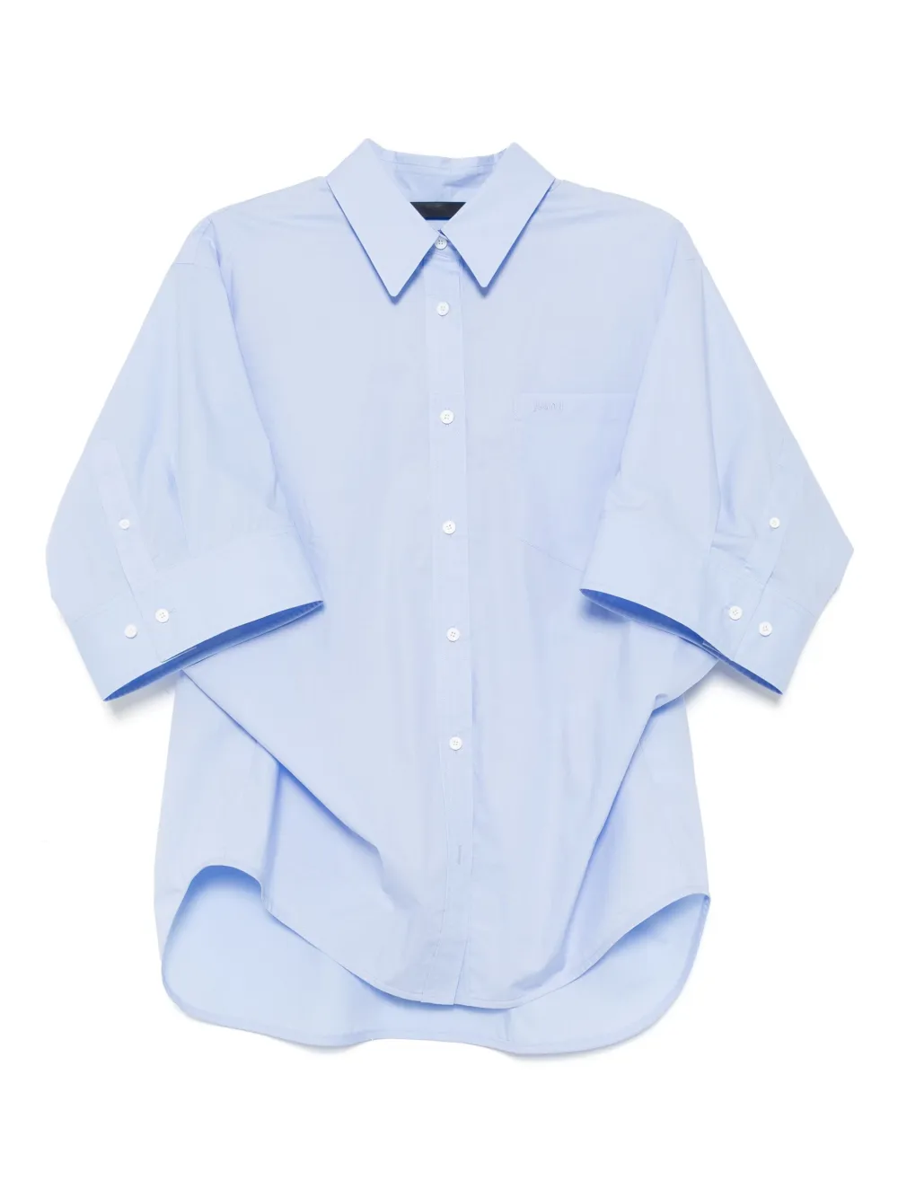 Juun.J Blouse met geborduurd logo Blauw