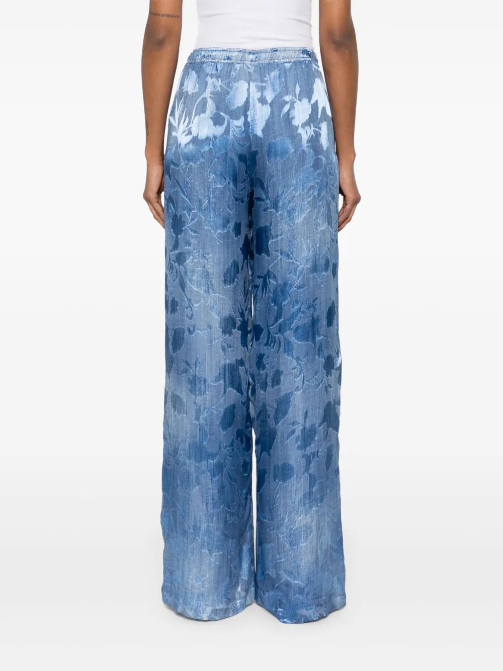 Ermanno Scervino Broek met bloemen-jacquard Blauw
