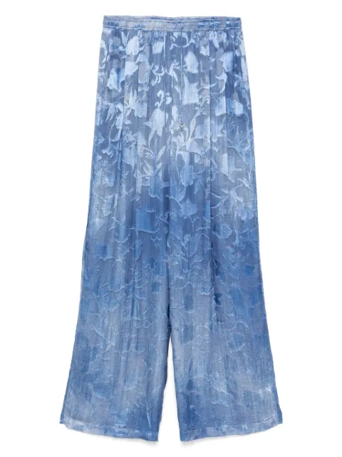Ermanno Scervino pantalones acampanados con motivo floral en jacquard