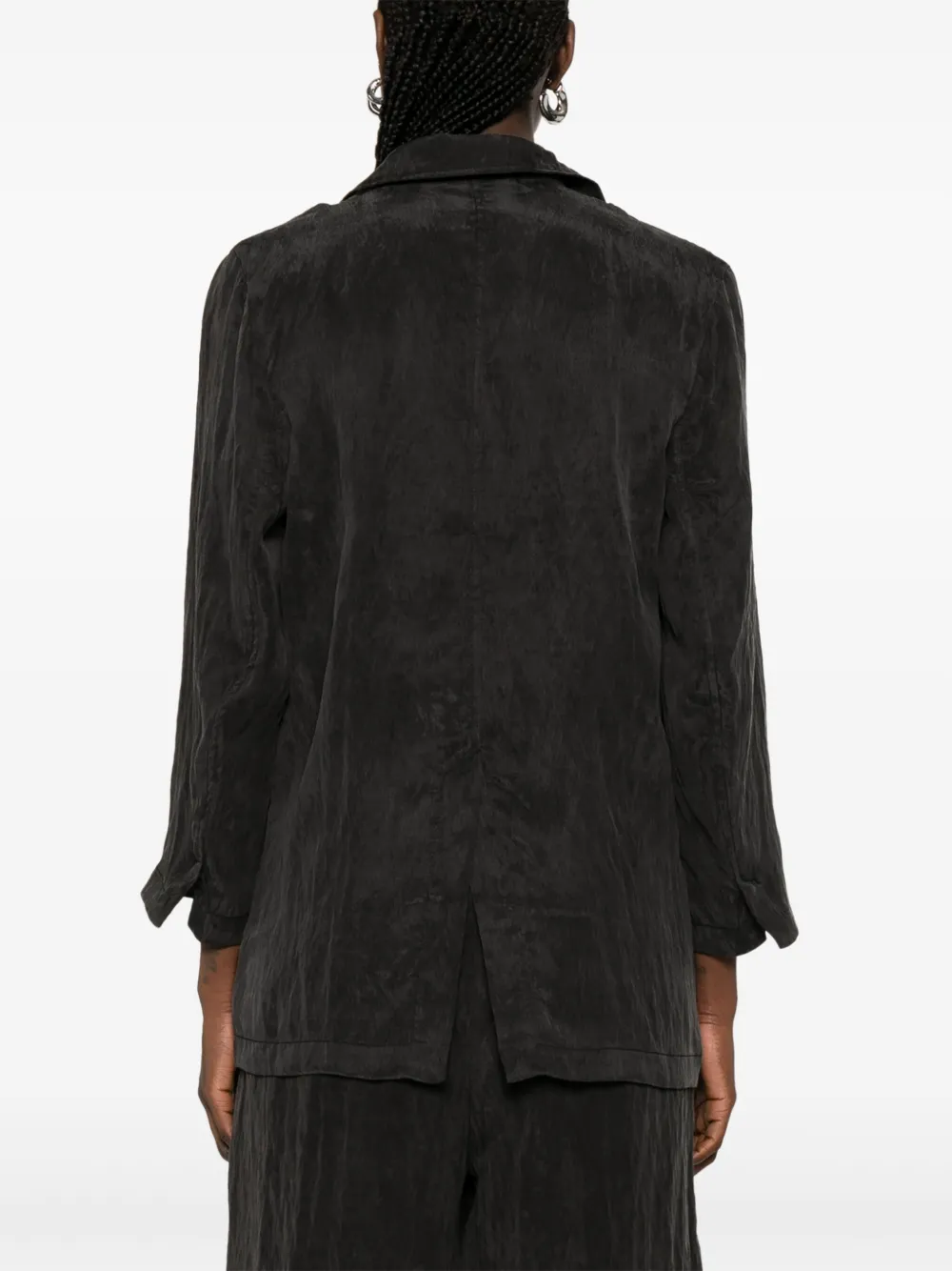Colour 5 Power Crinkled Finish Blazer In Black